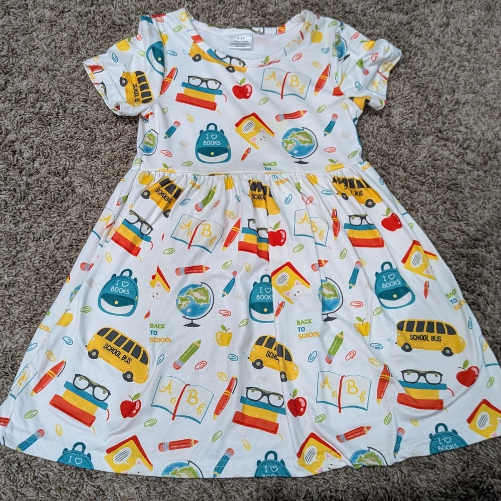 4/5 Boutique milk silk back to school dress
